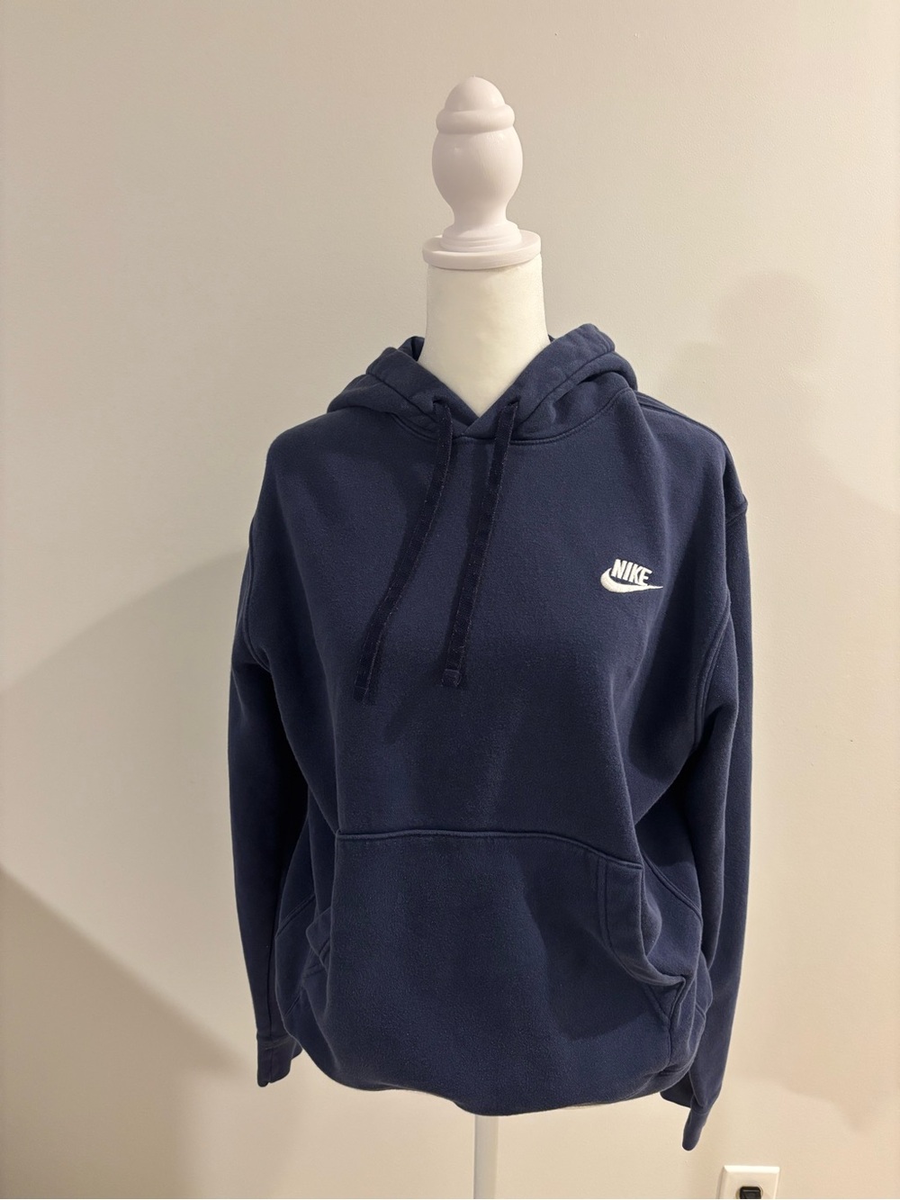 Nike Navy Blue Hooded Sweatshirt with White Logo